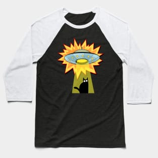 Cat UFO Baseball T-Shirt